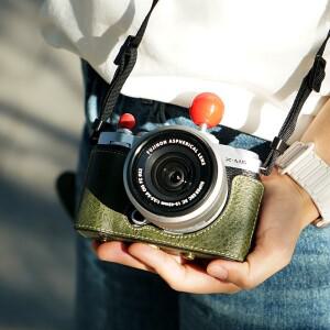 Fujifilm X-M5 카메라 하프 케이스 베이스 커버 보호대 스트랩 보관 가방 Fuji X 방수용 레트로 가죽용
