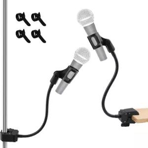 구즈넥 마이크 스탠드 조절 가능한 데스크 홀더 포디움 라이브 스트림 녹음 연설용 유연한 마운트 및 4개의