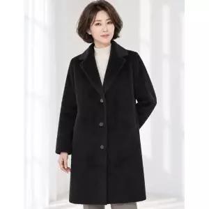 [하프클럽/샤트렌]헤어리 싱글 롱 코트 안감 누빔 HCDWCT104