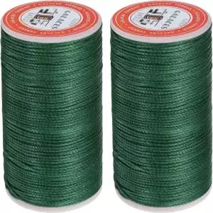 uxcell 라운드 가죽용 왁스 실 공예 제본 팔찌용 브레이드 스트링 2개 0.65mm 폴리에스터 스티칭 코드