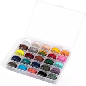 WUTA 왁스 실 25가지 색상 핸드 스티칭용 가죽 DIY 브레이드 로프 팔찌 라인용 0.35 mm