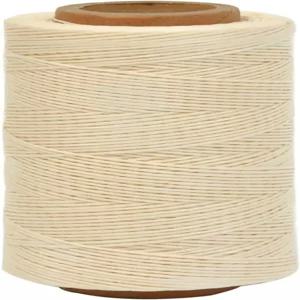 손바느질용 가죽 밀랍실 284야드 베이지 0.8MM 150D 왁스 처리된 폴리에스터 코드 신발 수선용 스트링 제본