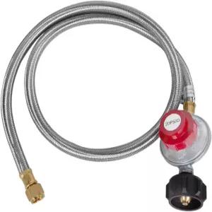 5피트 스테인리스 스틸 꼬임 20 PSI 조절 가능한 프로판 레귤레이터 호스 QCC-1/타입 포함 버너 튀르키예