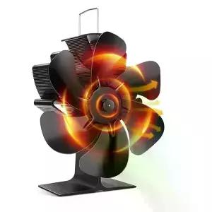 화목 난로 장작  6-블레이드 열 자체 구동식 스토브 벽난로 팬 나무 버너용 조용한 환경 친화적 효율적인
