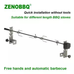 화목 난로 장작 ZENOBBQ 클래식 전기 자동 바베큐 침을 뱉는 Rotisserie 길이 조정 야외 요리 도구 로스터