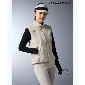 데상트 골프 아크먼트(ACMT) 여성 아크절개 하이넥 우븐 베스트 DR11WFWV23 597806