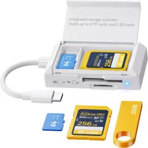 SD/TF 카드 리더기 스토리지 지원 USB 타입 C 3.0 어댑터 i Phon15 16/안드로이드 폰/패드/PC/노트북용