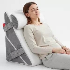 Orthodic 4-in-1 웨지 임산부용 베개 배 등 쿠션 엉덩이 정렬 포함된 출산 지원 세트 옆으로 누웠을 때