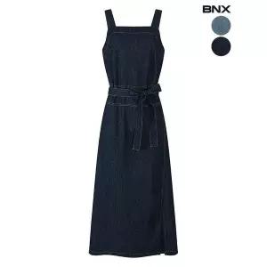 BNX 허리끈 데님 슬리브리스 슬릿 피스