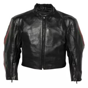 구찌 WEB 디테일 레더 바이커 자켓_855380