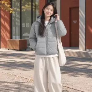 [라일리여성의류] Rly 투웨이 지퍼 나일론 후드 자켓 점퍼 경량 패딩