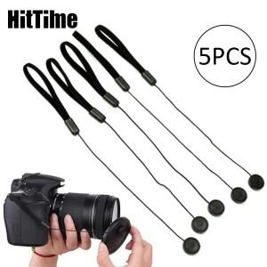 HitTime 5Pcs 카메라 렌즈 커버 캡 홀더 스트랩 매는 밧줄 로프 Canon Nikon Sony Olympus Fujifilm 용 분