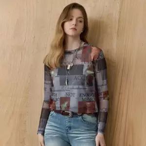 백화점 상품 마쟈 포토 레터링 프린트 시스루 메쉬 티셔츠 ZE06QT015NA