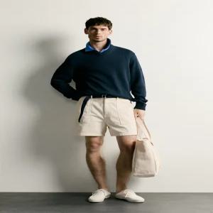 ZARA 코듀로이 레귤러 핏 버뮤다 팬츠 바지 슬랙스 - 크림 4514/403/712