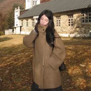 제너럴아이디어 울 부클 하프 코트 LIGHT KHAKI WBE4L10527