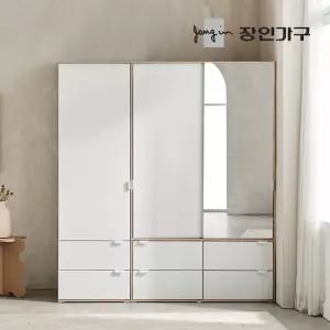 (무료배송) 코라 1800 슬라이딩 옷장 세트 1200 거울 서랍옷장 (선반형)+600 서