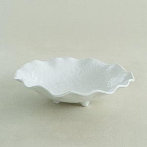 이천도자기 흰여울 꽃샐러드 원형 접시 28.5cm 식기 그릇 플레이트 대접시