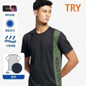 남성 TRY 에어로쿨 라운드넥 긴팔 티셔츠 스포츠 사계절