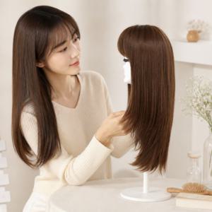 통가발 레이어드 긴머리 롱가발 염색 웨이브 헤어 피스