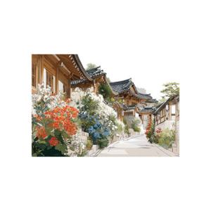 북촌 한옥마을의 골목 미니 직소퍼즐 2000피스 (반품불가)