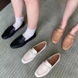 여성 단화 신발 빅사이즈 데일리 스퀘어 체인 쿠션 로퍼