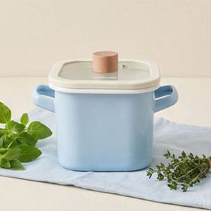 힘멜 인덕션 법랑 사각냄비 찌개 국 라면 조림 양수 냄비 14cm 블루