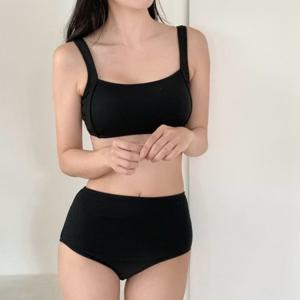 골지 스퀘어넥 하이웨스트 비키니 체형커버 수영복 LL SW100 LL-1010477