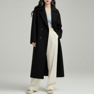 펠로 모직 오버핏 투버튼 롱코트 기모 조거 남녀 커플 SD-262094 SD-1011118