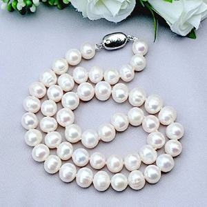 여성을위한 8-9mm 천연 담수 진주 925 스털링 실버 초커 목걸이 보석 선물