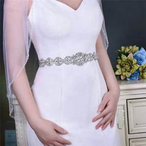 진주 웨딩 벨트 크리스탈 신부 벨트 슬리버 라인 석 새틴 신부 새시 출산 여성 웨딩 드레스 액세서리