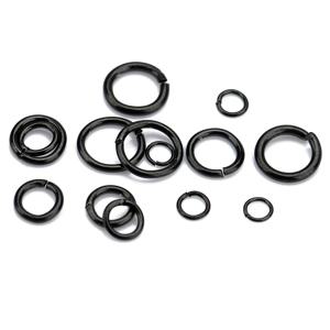 100pcs PVD 도금 스테인레스 스틸 블랙 분할 반지 DIY 목걸이 팔찌 쥬얼리에 대 한 오픈 점프 반지 커넥터 결과 만들기