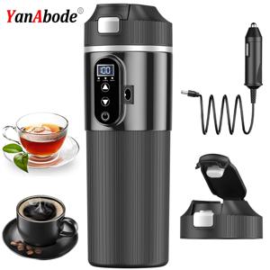 12V/24V 500ml 전기 자동차 히팅 컵 캠핑 여행용 온수 커피 우유 주전자 스테인리스 스틸 보온 머그병