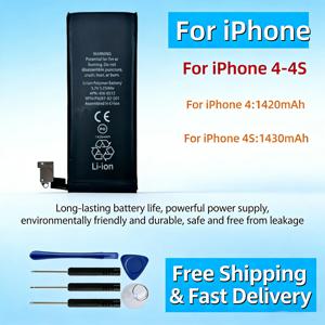 iPhone 4 4S용 교체 배터리 616-0579 616-0580 0사이클 충전식 휴대폰 배터리 + 개봉 도구