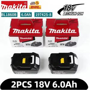 100% 정품 6AH Makita BL1860 18V 배터리 전동 공구 리튬 이온 교체 LXT BL1850 BL1840 BMS 18V가 포함된 18V 스크루드라이버용