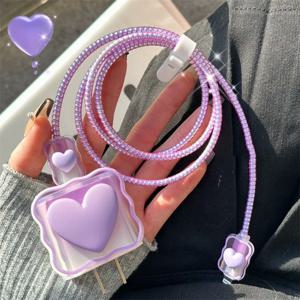 아이폰 18W/20W 충전기용 3D 그라데이션 컬러의 부드러운 실리콘 충전기 케이스, 충전 케이블 보호 커버