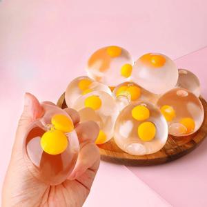 1PC 컬러 랜덤 릴리스 더블 옐로우 에그 투명 시뮬레이션 계란 스트레스 해소 성인 스트레스 해소 용품 선물