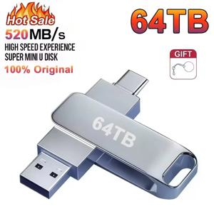 새로운 USB 3.2 플래시 드라이브 520MB/s 고속 2in1 TypeC OTG 펜 드라이브 방수 대용량 저장 장치 (휴대폰, 컴퓨터, PC 데이터 저장용)