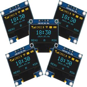 0.96인치 OLED 디스플레이 스크린 모듈 I2C IIC 128x64 SS - D - 1306 3.3V-5V 블루/블루옐로우/화이트 아두이노 ESP32 ESP8266용