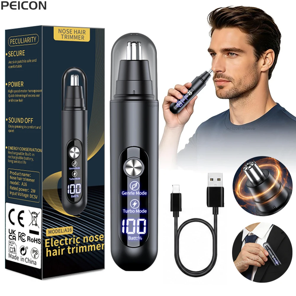 남성용 코털 트리머, 코털 제거기, USB 충전식 전기 트리머, 코와 귀, 눈썹용 미니 코털 제거기