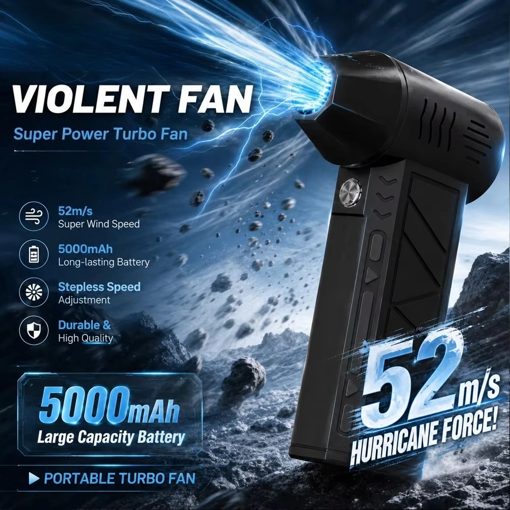 130,000RPM 터보 제트 블로워, 브러시리스 모터를 장착한 강력한 에어 더스터, 휴대용 터보 팬 청소 도구