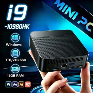 2026년형 신형 미니 PC, 인텔 코어 i9 10980HK 프로세서, 16GB RAM, 1TB/2TB SSD, 휴대용 컴퓨터, 블루투스 5.2, Wi-Fi 6, 사무용 및 게이밍용 PC