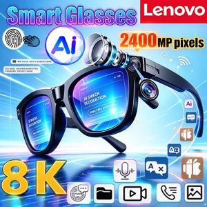 레노버 8K 2400MP 최신 AI 스마트 선글라스 비디오 사진 촬영 번역기 블루투스 통화 녹음 음악 재생 안경