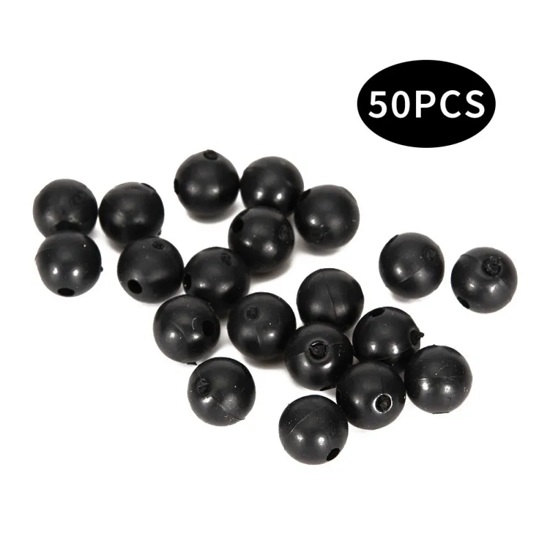 50pcs 차단 구슬 실리콘 소프트 Anti-collision 콩 라운드 큰 물건 낚시 세트 공간 콩 라인 세트 Anti-tan-gle 콩 8mm