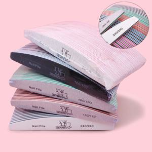 5 Pcs/Lot 네일 파일 믹스 컬러 리마 80/100/150/180/240 그릿 전문 사포 큐티클 리무버 버퍼 파일 매니큐어 도구 세트
