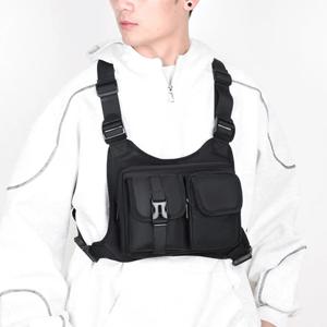 남성용 스포츠 체스트 팩, 야외 사이클링 가방, 하이킹 및 마라톤용 체스트 리그, 수납 가능한 포켓, 남녀공용, 가벼운 러닝 베스트 백팩