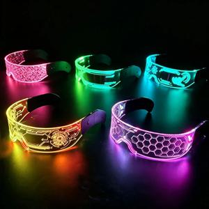 멋진 발광 LED 라이트업 안경, 깜빡이는 파티 안경, 미래지향적인 투명 LED 안경, 나이트클럽 DJ 댄스 파티 장식용