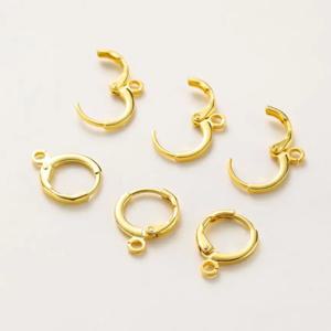 10pcs 14K 18K 골드 도금 황동 프랑스 빈 라운드 오프닝 귀걸이 후크 귀 펜던트 클립 루프 DIY 쥬얼리 결과 만들기