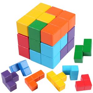 새로운 3D 나무 소마 큐브 장난감 퍼즐 게임 두뇌 챌린지 게임 감각 발달 장난감 선물용