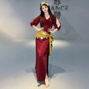 1세트/로트 여성 벨리댄스 로브 여성 패션 발라디 트레이닝 댄스 드레스
