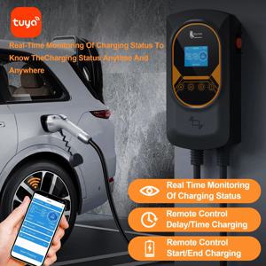 페이리 EV 충전기 GB/T 소켓 EVSE 월박스 32A 22KW 3상 16A 11KW 전기차 APP 제어 충전소 7.6KW 5m 케이블